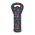 Christmas Santa Hats Pattern Print Single Neoprene Wine Tote