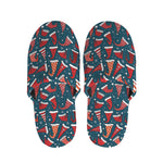Christmas Santa Hats Pattern Print Slippers