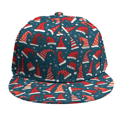 Christmas Santa Hats Pattern Print Snapback Cap