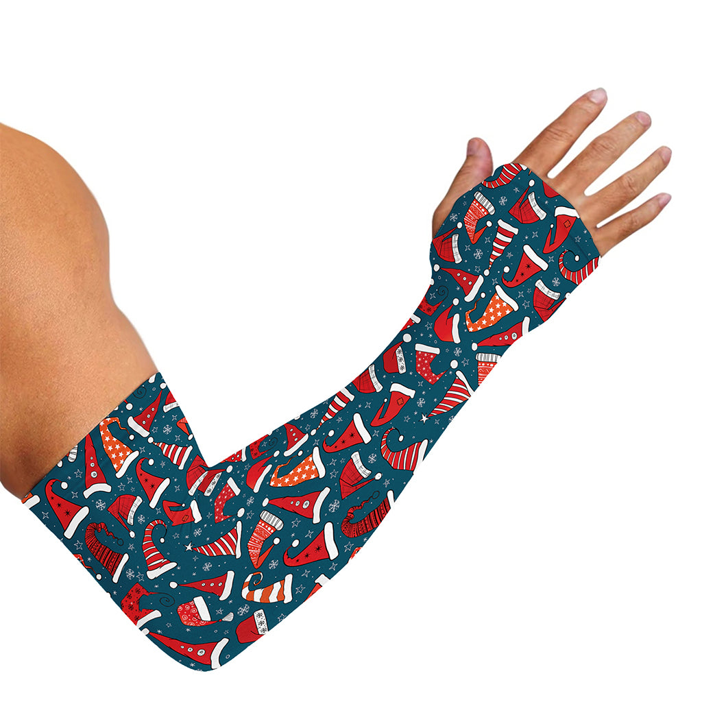 Christmas Santa Hats Pattern Print Sun Protection Arm Sleeves