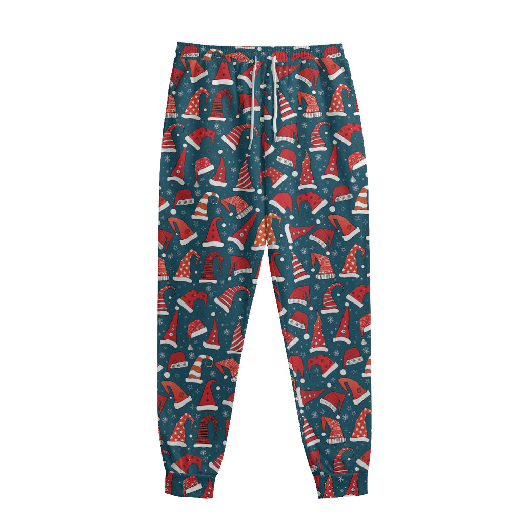 Christmas Santa Hats Pattern Print Sweatpants