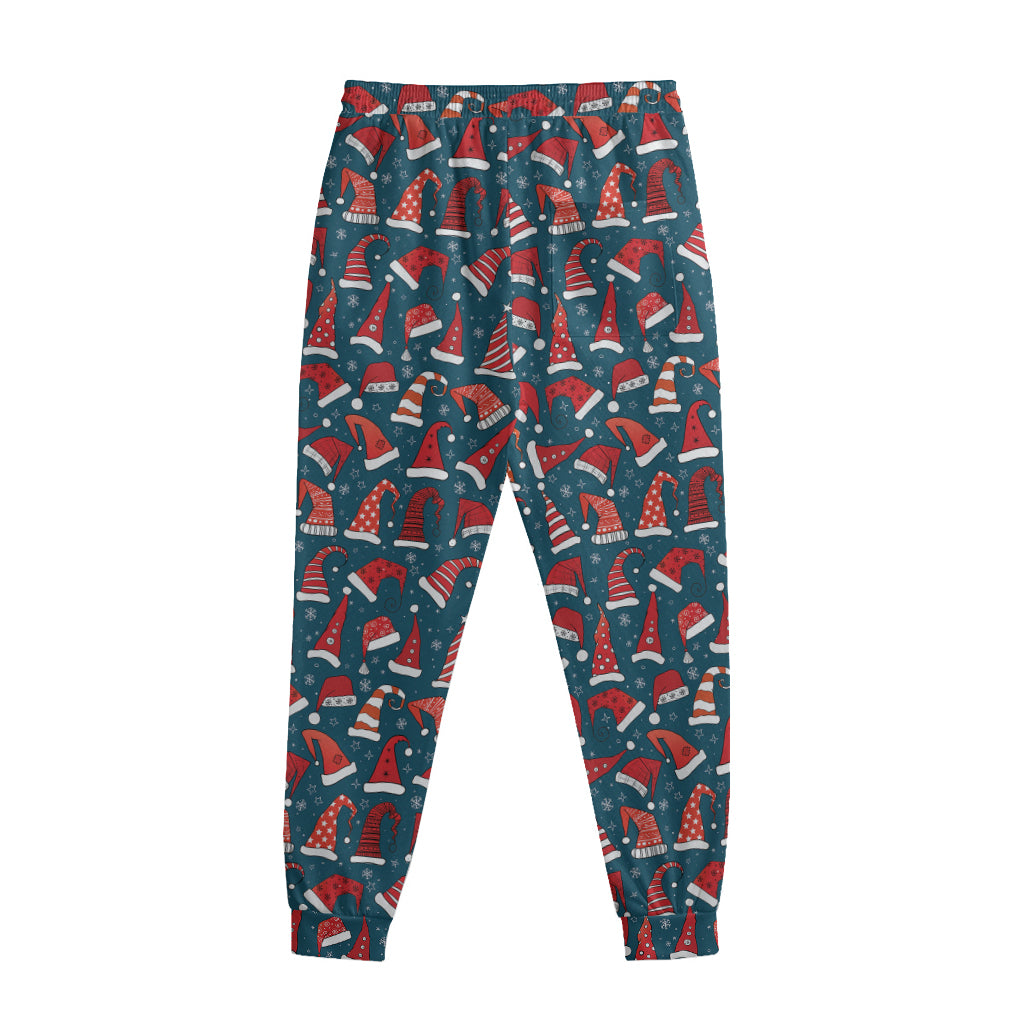 Christmas Santa Hats Pattern Print Sweatpants