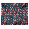 Christmas Santa Hats Pattern Print Tapestry