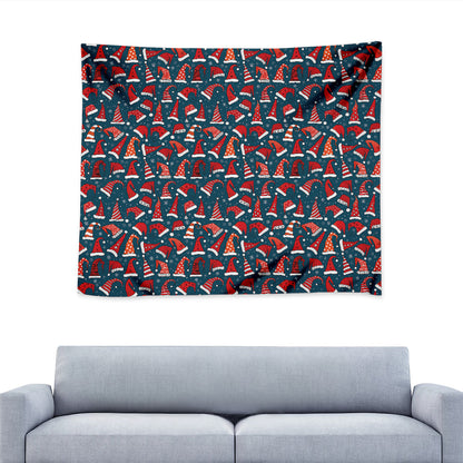 Christmas Santa Hats Pattern Print Tapestry