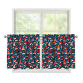 Christmas Santa Hats Pattern Print Tier Curtains