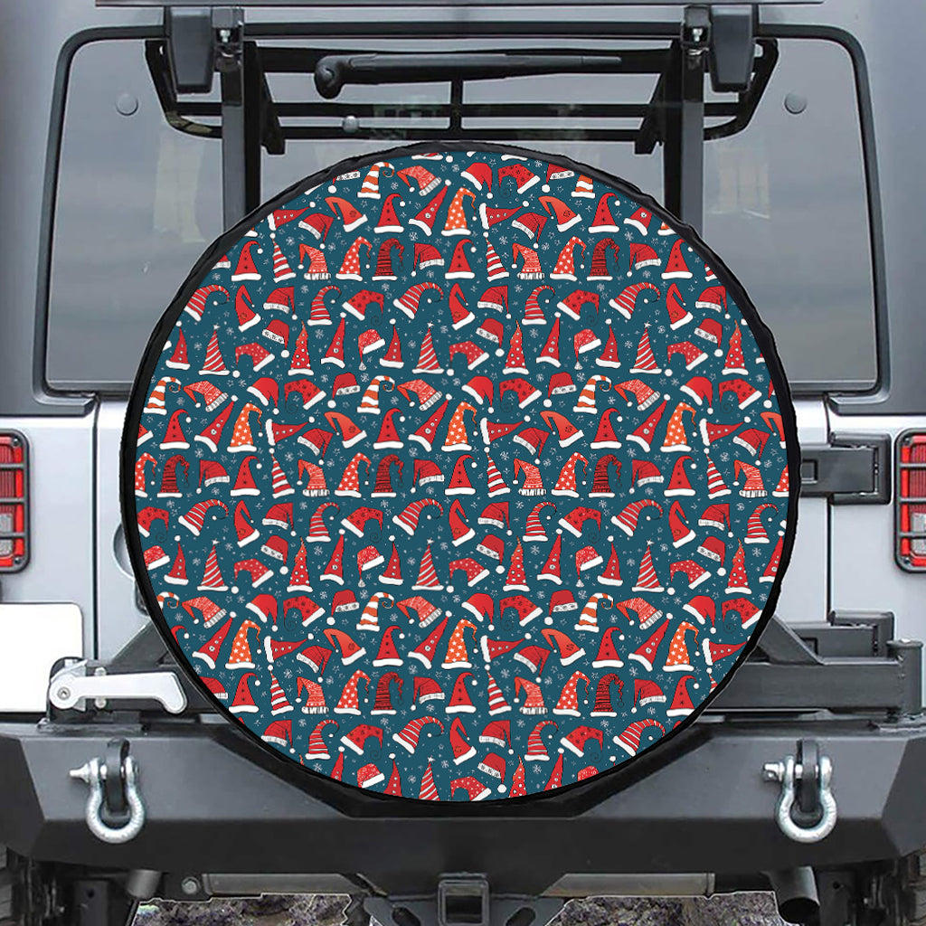 Christmas Santa Hats Pattern Print Tire Cover