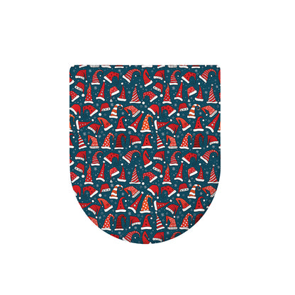 Christmas Santa Hats Pattern Print Toilet Lid Cover