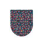 Christmas Santa Hats Pattern Print Toilet Lid Cover