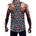Christmas Santa Hats Pattern Print Training Tank Top