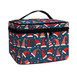 Christmas Santa Hats Pattern Print Travel Makeup Bag