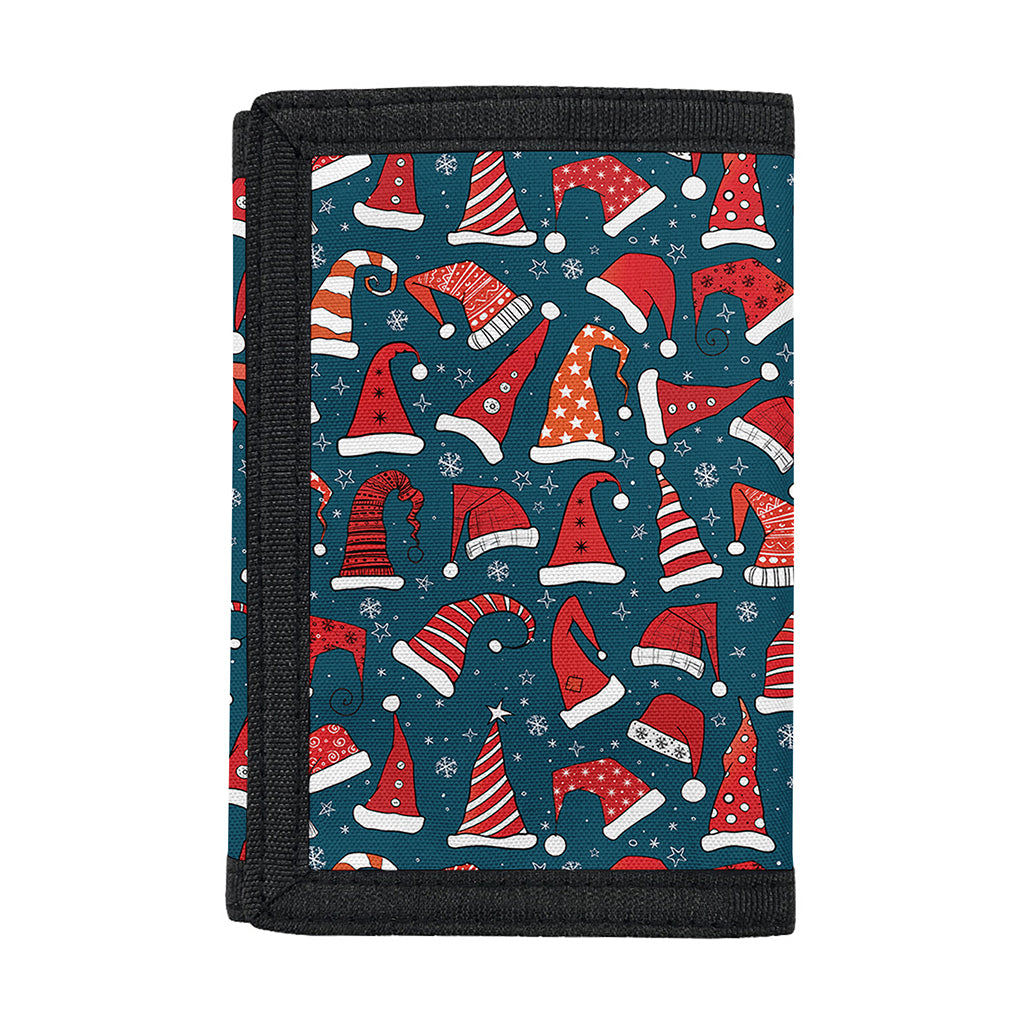 Christmas Santa Hats Pattern Print Trifold Wallet