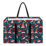 Christmas Santa Hats Pattern Print Utility Tote Bag