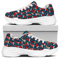 Christmas Santa Hats Pattern Print White Chunky Shoes