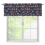 Christmas Santa Hats Pattern Print Window Valance