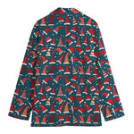 Christmas Santa Hats Pattern Print Women's Cotton Blazer