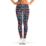 Christmas Santa Hats Pattern Print Women's Leggings