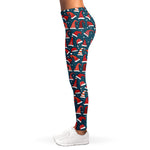 Christmas Santa Hats Pattern Print Women's Leggings