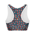 Christmas Santa Hats Pattern Print Women's Sports Bra