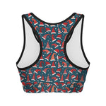 Christmas Santa Hats Pattern Print Women's Sports Bra