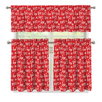 Christmas Santa Laugh Pattern Print 3 Piece Kitchen Curtains