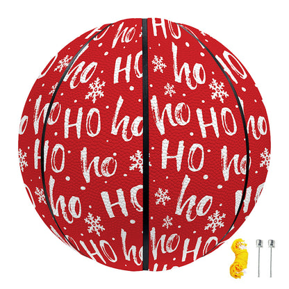 Christmas Santa Laugh Pattern Print Basketball