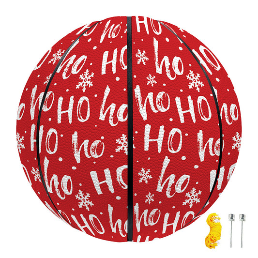 Christmas Santa Laugh Pattern Print Basketball
