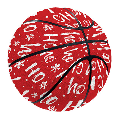 Christmas Santa Laugh Pattern Print Basketball