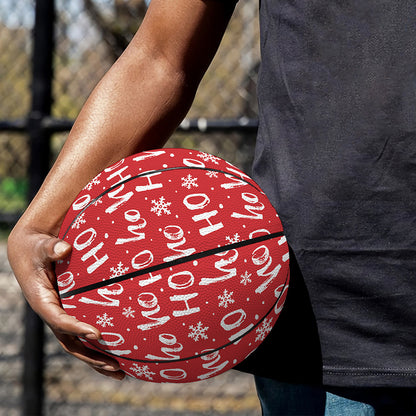 Christmas Santa Laugh Pattern Print Basketball