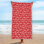 Christmas Santa Laugh Pattern Print Beach Towel