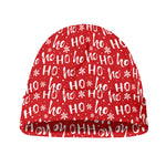 Christmas Santa Laugh Pattern Print Beanie