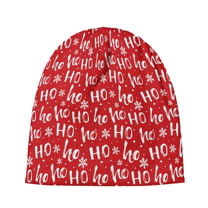 Christmas Santa Laugh Pattern Print Beanie