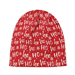 Christmas Santa Laugh Pattern Print Beanie