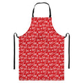 Christmas Santa Laugh Pattern Print Bib Apron With Pocket