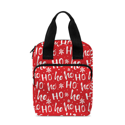 Christmas Santa Laugh Pattern Print Bible Tote Bag