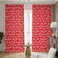 Christmas Santa Laugh Pattern Print Dimout Pencil Pleat Curtains
