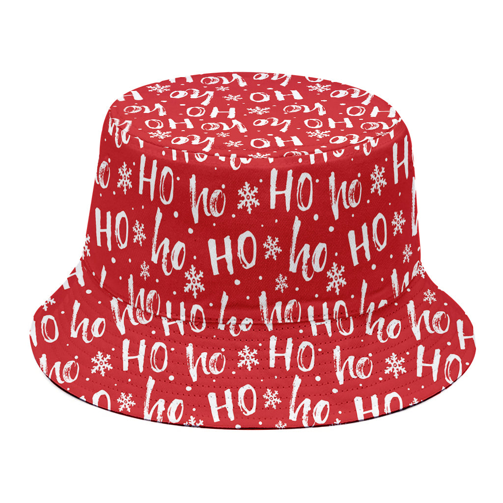 Christmas Santa Laugh Pattern Print Bucket Hat