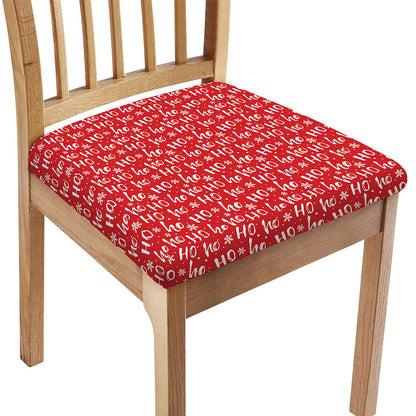 Christmas Santa Laugh Pattern Print Chair Cushion Cover