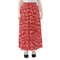 Christmas Santa Laugh Pattern Print Chiffon Maxi Skirt