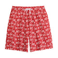 Christmas Santa Laugh Pattern Print Cotton Shorts