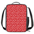 Christmas Santa Laugh Pattern Print Crossbody Lunch Bag