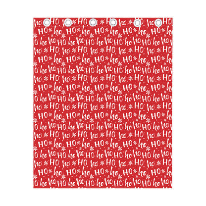 Christmas Santa Laugh Pattern Print Curtain