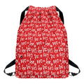 Christmas Santa Laugh Pattern Print Drawstring Backpack