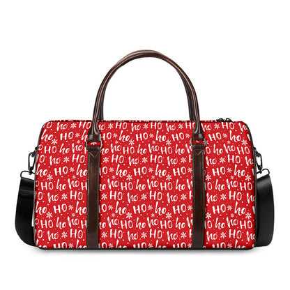 Christmas Santa Laugh Pattern Print Duffle Bag