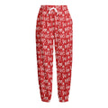 Christmas Santa Laugh Pattern Print Fleece Lined Knit Pants