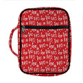 Christmas Santa Laugh Pattern Print Front Pocket Bible Bag