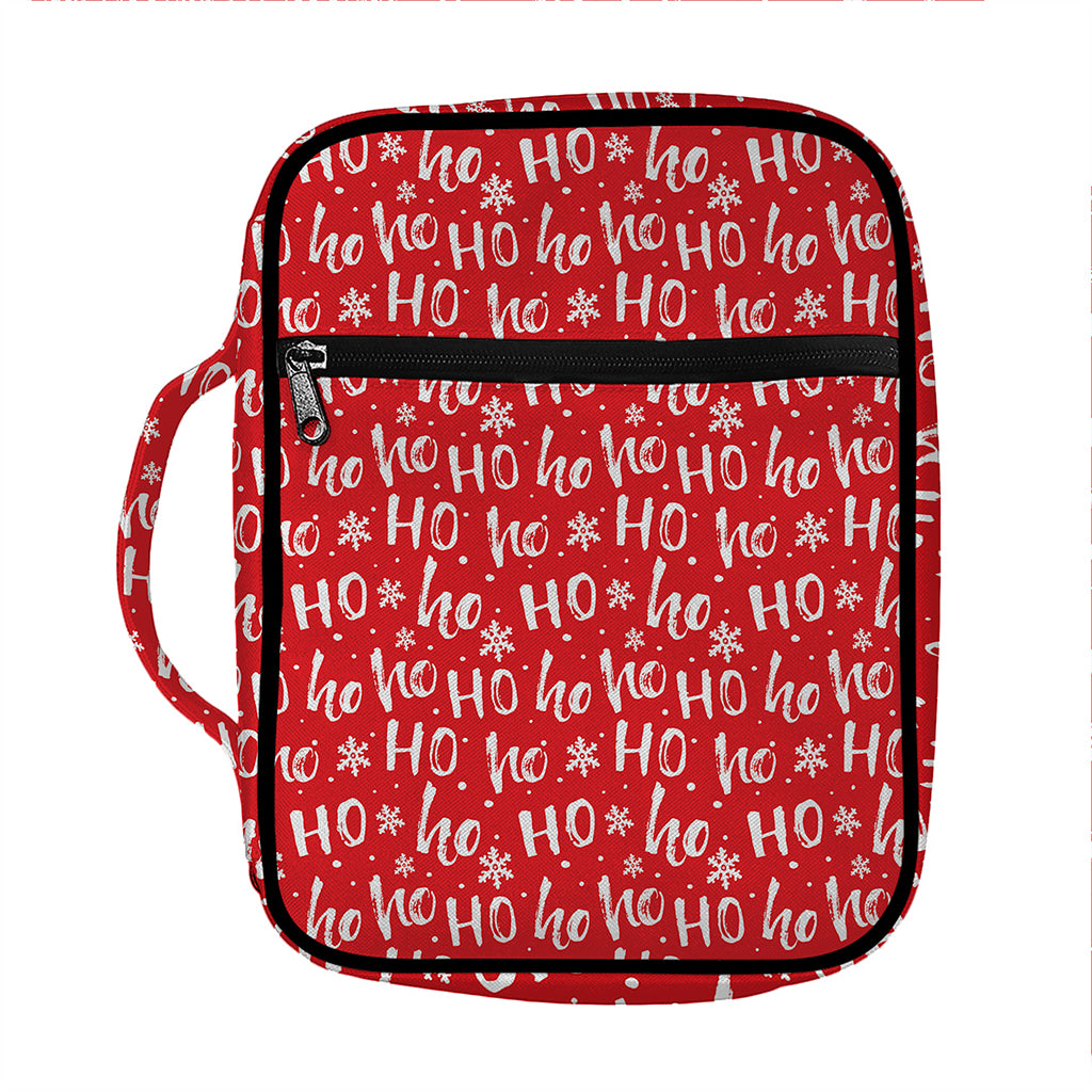 Christmas Santa Laugh Pattern Print Front Pocket Bible Bag