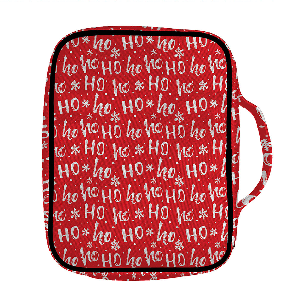 Christmas Santa Laugh Pattern Print Front Pocket Bible Bag