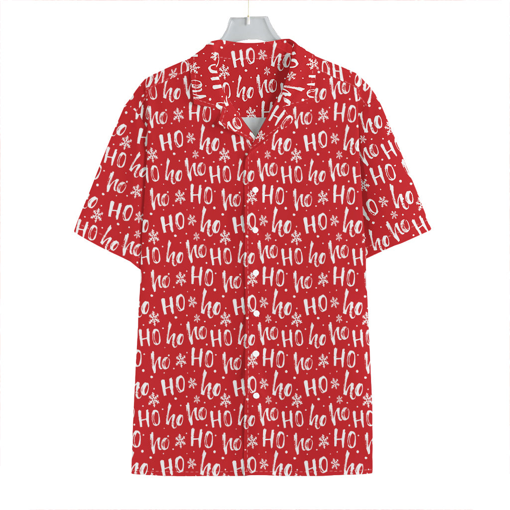 Christmas Santa Laugh Pattern Print Hawaiian Shirt