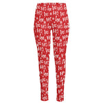 Christmas Santa Laugh Pattern Print High-Waisted Pocket Leggings