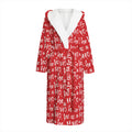 Christmas Santa Laugh Pattern Print Hooded Bathrobe
